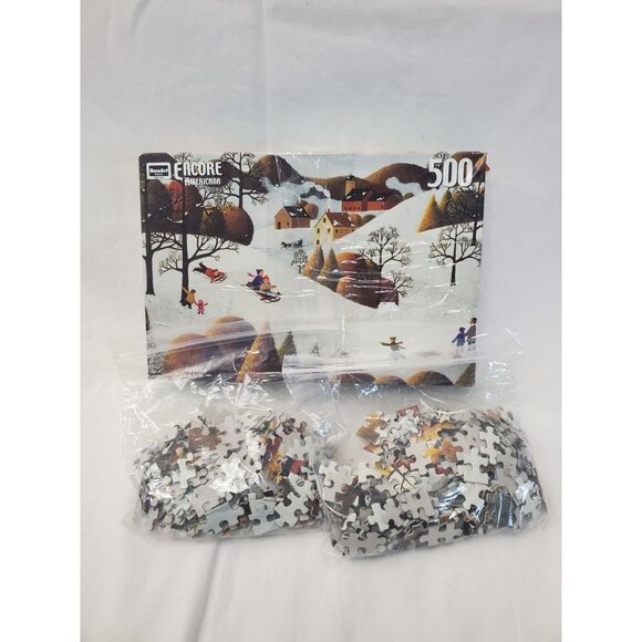 Used 500 Piece Puzzle Box 3 Puzzles - Picture 7 of 10